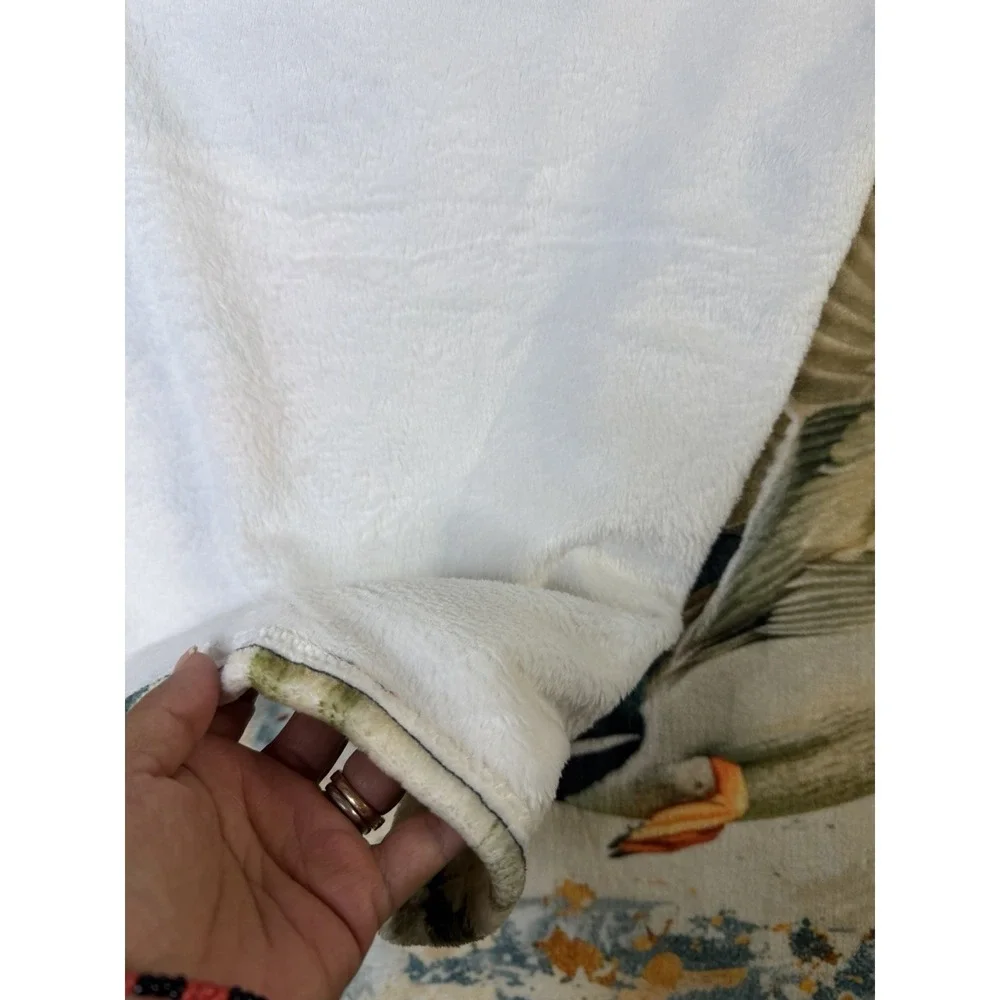 Duck Hunting Throw Blanket Mallard Ducks Plush Fleece 60x50 Camo Lodge‎ Cabin